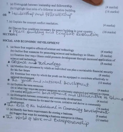 WASSCE likely exam questions for 2023