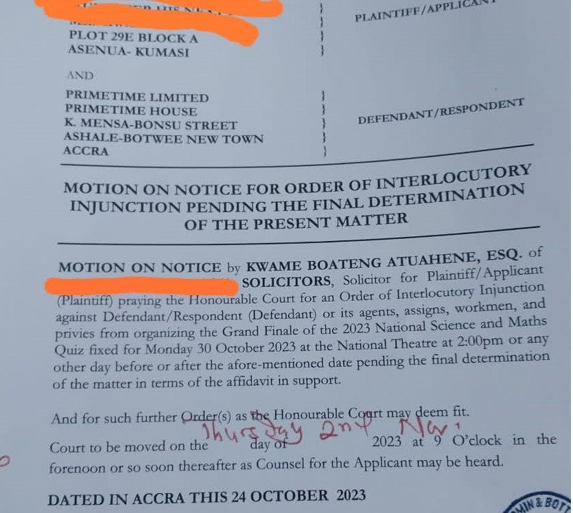 Prempeh College Sues NSMQ, Seeking Injunction to Prevent 2023 Grand Finale